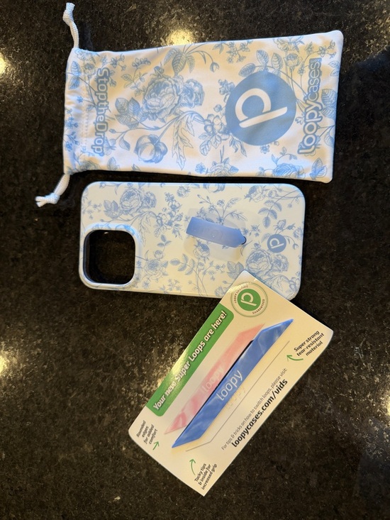 Loopy Case Other - Loopy Case Blue & White Floral Case with Loopy lefty strap iPhone 14 Pro Max